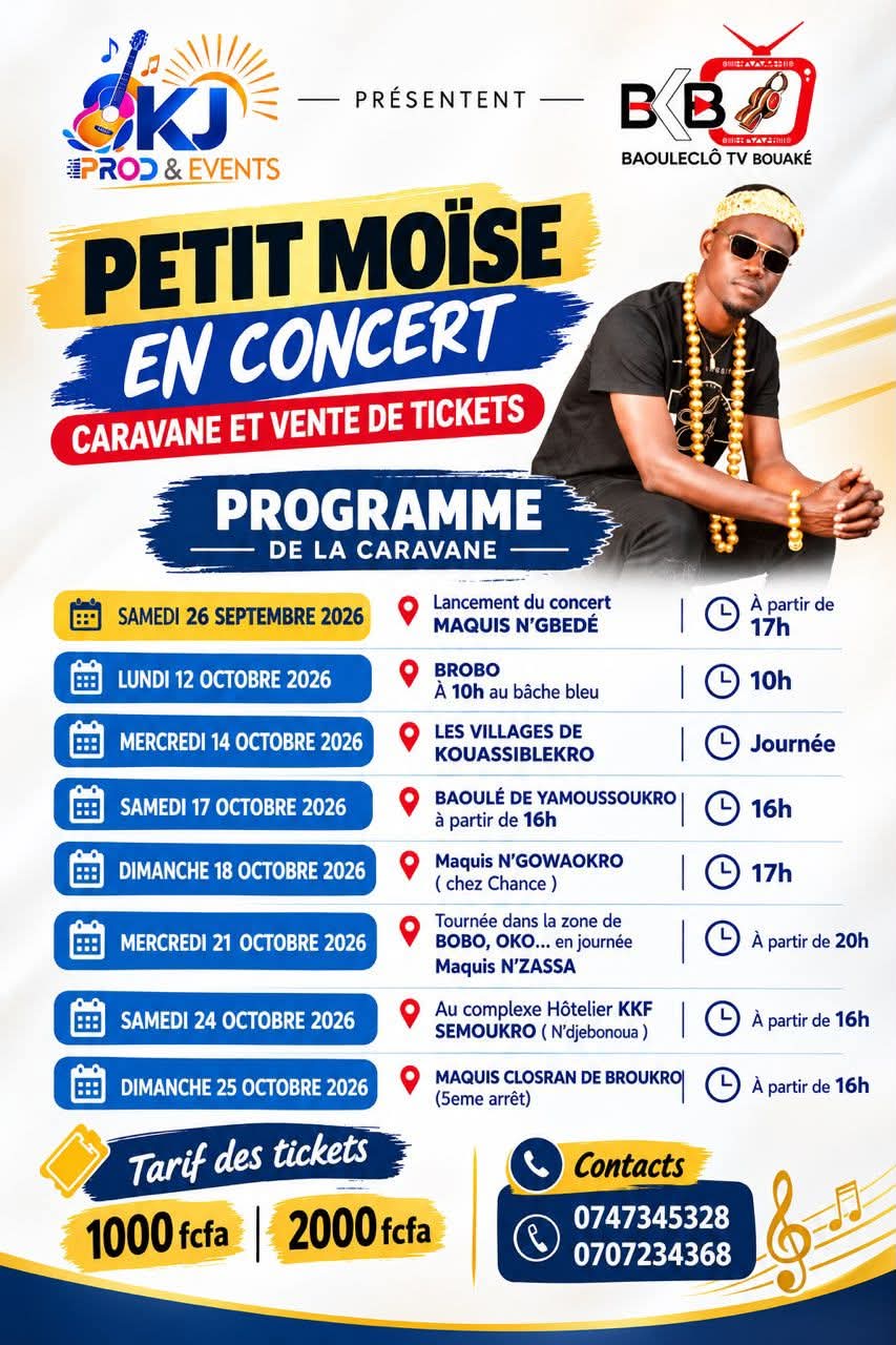 Côte d’Ivoire/ Petit Moïse en concert : La billetterie part à votre rencontre