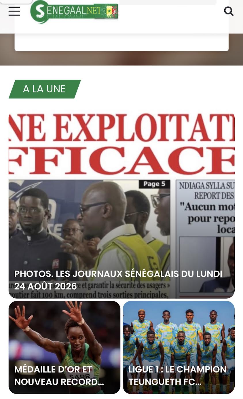 Photos. Les journaux sénégalais du lundi 24 août 2026