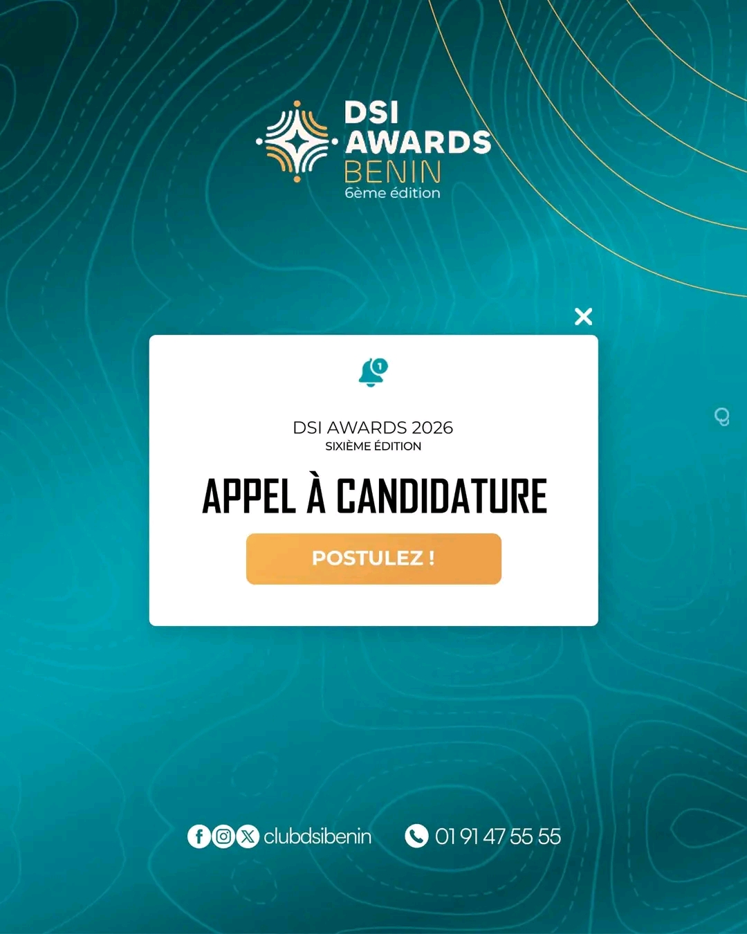 APPEL À CANDIDATURES DSI AWARDS BÉNIN 2026 : Les candidatures sont officiellement ouvertes pour la 6ᵉ édition